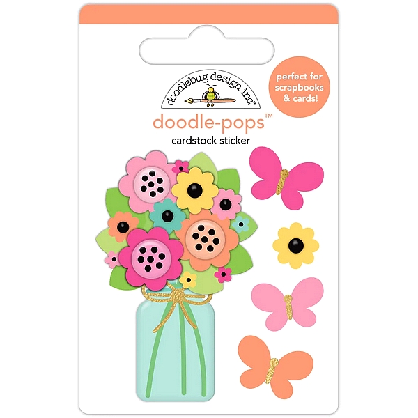*** Doodlebug - BUTTERFLY BOUQUET Doodle-Pops - 3D samolepky
