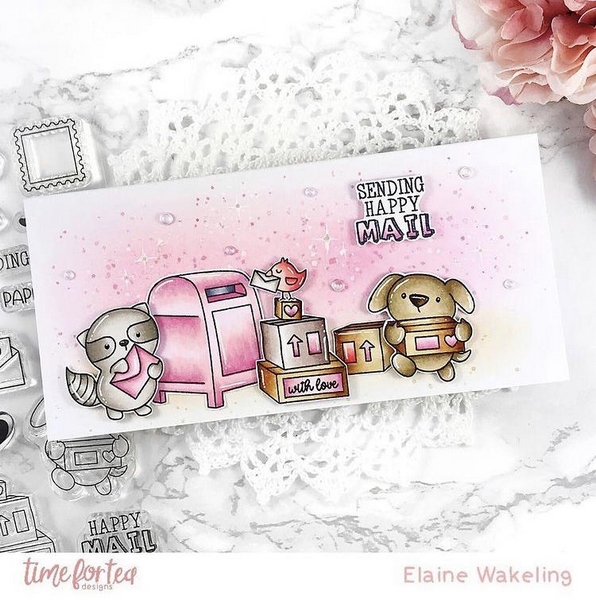 Time For Tea - HAPPY MAIL CRITTERS - razítka a šablony