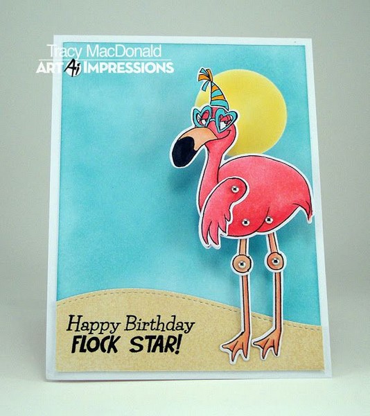 *** Art Impressions - WIGGLE WOBBLE / FLAMINGO - silikonová razítka a šablony