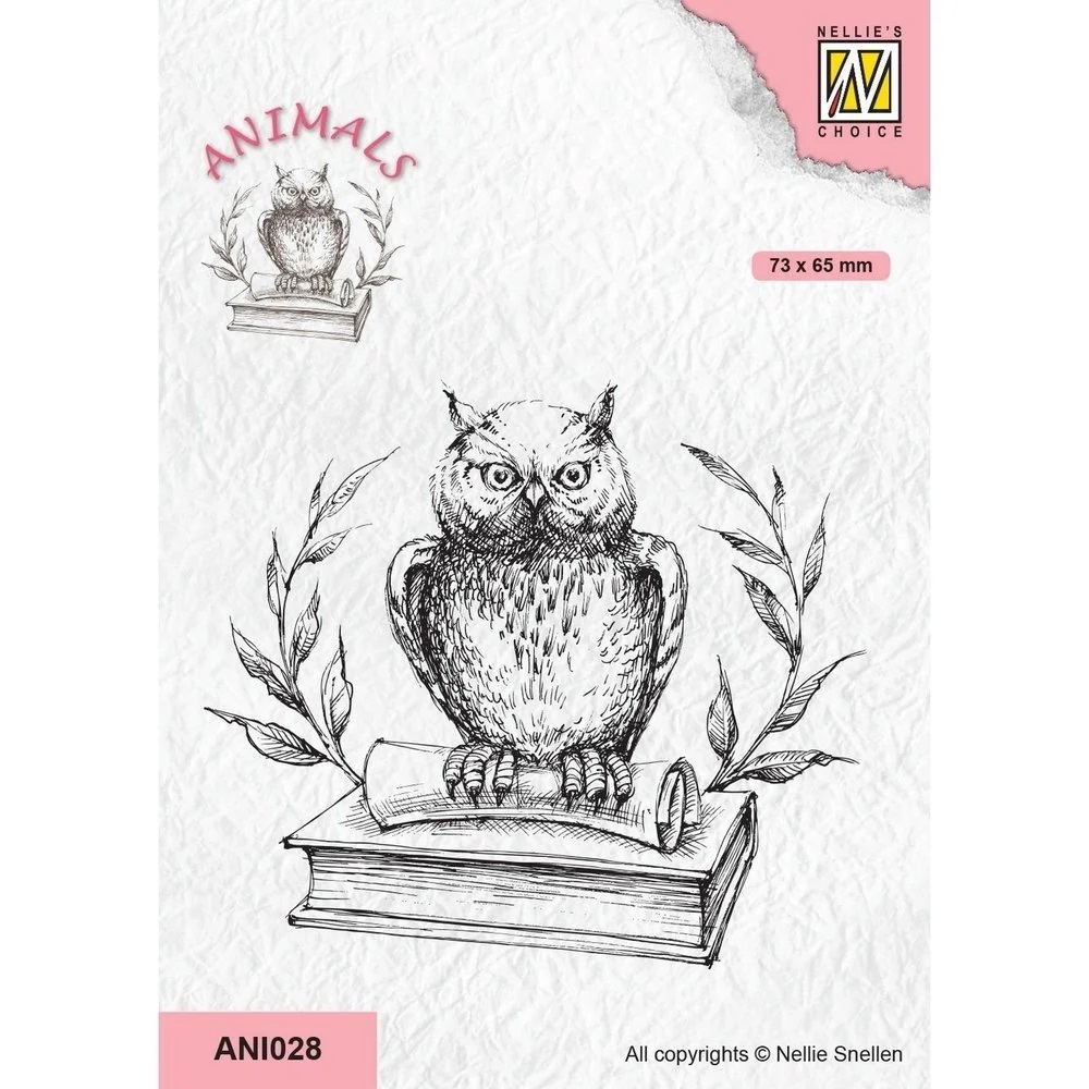 Nellie Snellen - OWL ON BOOK - silikonové razítko