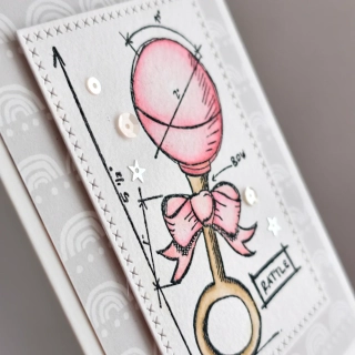 PŘÁNÍ K NAROZENÍ HOLČIČKY - velké chrastítko