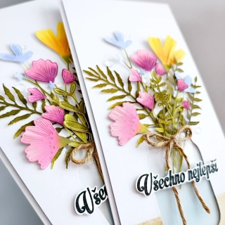 PŘÁNÍ K NAROZENINÁM - luční kvítí ve váze