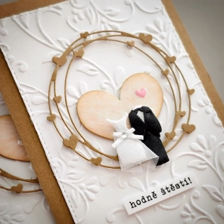 SVATEBNÍ PŘÁNÍ - věneček s nevěstou a ženichem