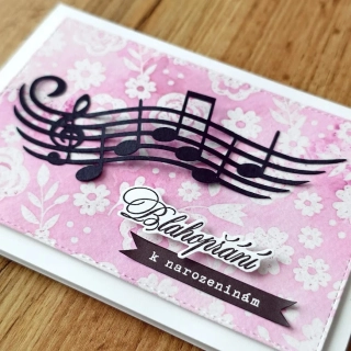 PŘÁNÍ K NAROZENINÁM - fialové pro milovnici hudby