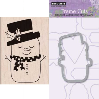 Hero Arts - SLEEPING SNOWMAN - razítko a vyřezávací šablona