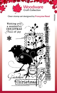 Woodware - CHRISTMAS ROBIN - silikonová razítka