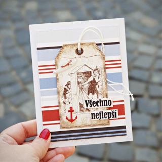 PŘÁNÍ K NAROZENINÁM - léto u jezera retro