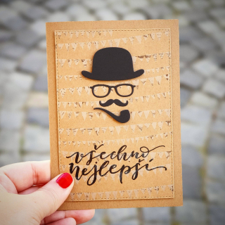 PŘÁNÍ K NAROZENINÁM PRO MUŽE - gentleman "Všechno nejlepší"