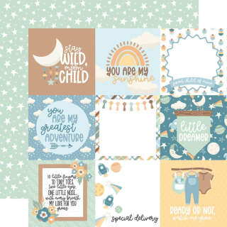 *** Echo Park - OUR BABY BOY / 4x4 Journaling Cards - scrapbooková čtvrtka