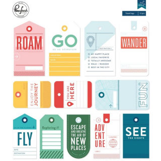 *** Pinkfresh Studio - OUT AND ABOUT Travel Tags - papírové visačky