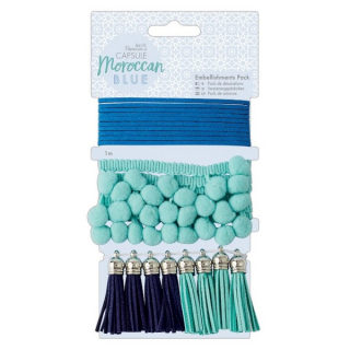 Papermania - MOROCCAN HAZE / BLUE Embellishments Pack - ozdoby