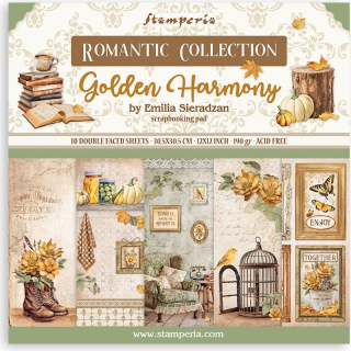 Stamperia - GOLDEN HARMONY 8x8 - scrapbookové papíry