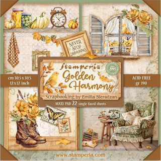Stamperia - GOLDEN HARMONY MAXI PAD 12x12 - scrapbookové papíry