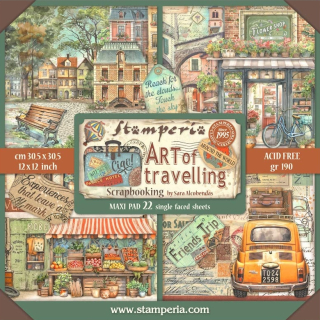 Stamperia - ART OF TRAVELLING MAXI PAD 12x12 - scrapbookové papíry