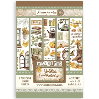 Stamperia - GOLDEN HARMONY Washi Pad - washi samolepky