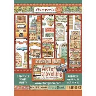 Stamperia - ART OF TRAVELLING Washi Pad - washi samolepky