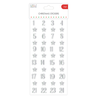 Simply Creative - THICKERS / SILVER NUMBERS - samolepicí číslice