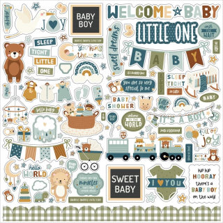 Echo Park - SPECIAL DELIVERY BABY BOY Element Stickers - samolepky