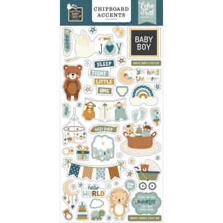 Echo Park - SPECIAL DELIVERY BABY BOY Chipboard Accents - kartonové výřezy