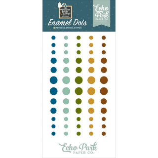 Echo Park - SPECIAL DELIVERY BABY BOY Enamel Dots - enamelové tečky