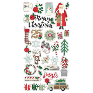 Simple Stories - MERRY & BRIGHT Chipboards - kartonové samolepky