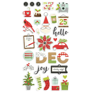 *** Simple Stories - MAKE IT MERRY Chipboards - kartonové samolepky