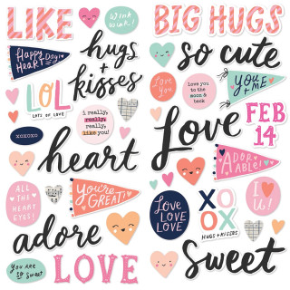 Simple Stories - HAPPY HEARTS Foam Stickers - 3D samolepky