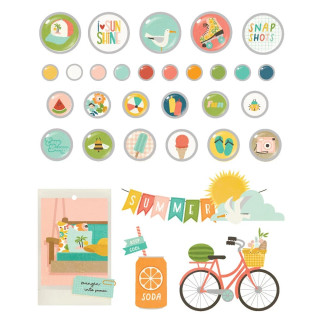 Simple Stories - SUMMER SNAPSHOTS Decorative Brads - ozdobné svorky
