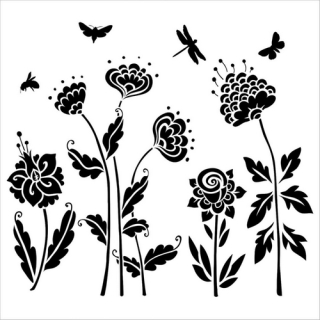 Crafter´s Workshop - FLYING GARDEN 6x6 - šablona / maska
