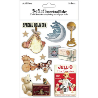*** Bella! - BABY BOY Layered Stickers - 3D samolepky