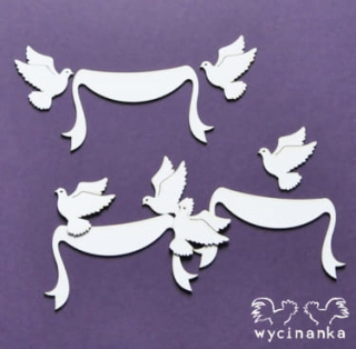 Wycinanka (628) - BEAUTIFUL WEDDING / HOLOUBCI - kartonové výřezy