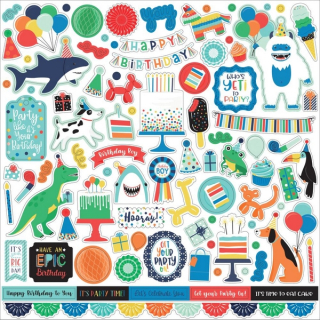 Echo Park - IT´S YOUR BIRTHDAY / BOY Element Stickers - samolepky