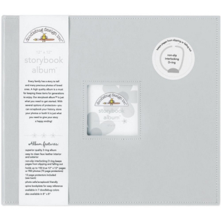 Doodlebug - LEATHER BINDER / GRAY 12x12 - scrapbookové album