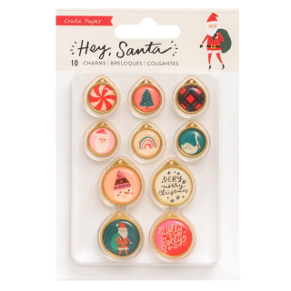*** Crate Paper - HEY, SANTA Metal Charms - kovové přívěsky