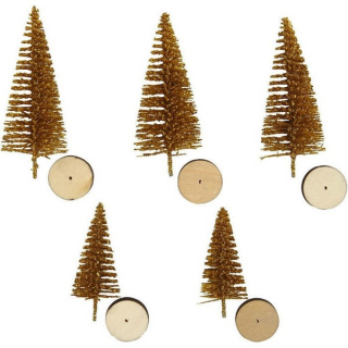 Creotime - CHRISTMAS TREES / GOLD - dekorační stromečky