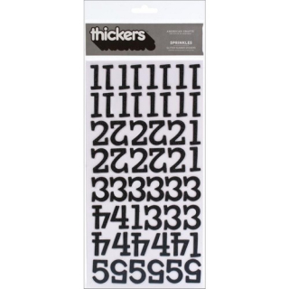 American Crafts - THICKERS / SPRINKLES BLACK NUMBERS - samolepicí číslice