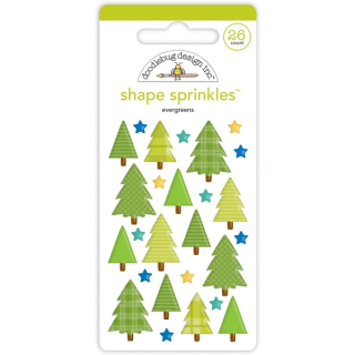 *** Doodlebug - EVERGREENS Enamel Shapes - enamelové ozdoby