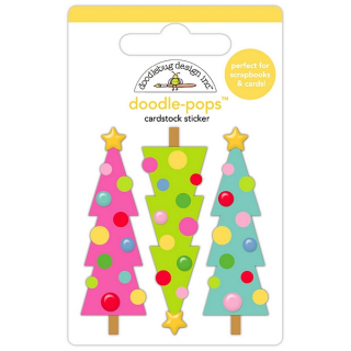 Doodlebug - MERRY & BRIGHT Doodle-Pops - 3D samolepky