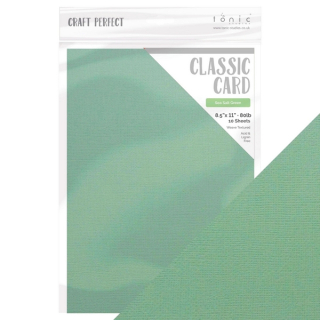 Tonic Studios - CLASSIC CARD / SEA SALT GREEN - texturované čtvrtky (10 ks)