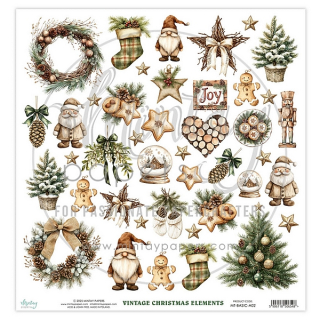 Mintay - VINTAGE CHRISTMAS ELEMENTS - elementy k vystřihování