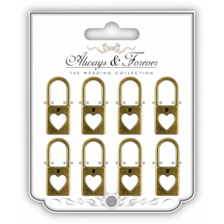 Craft Consortium - ALWAYS & FOREVER / VINTAGE HEART LOCKS - kovové ozdoby