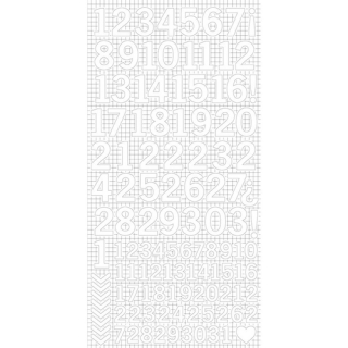 Kaisercraft - NUMBERS / WHITE Stickers - samolepicí čísla