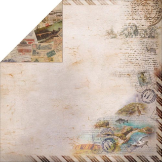*** Fab Scraps - ROMANTIC TRAVEL / Travel Time 2 - scrapbooková čtvrtka
