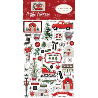 *** Carta Bella - CHRISTMAS MARKET Puffy Stickers - 3D samolepky