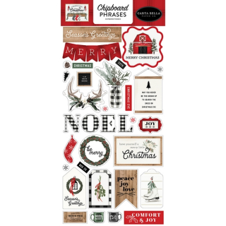 *** Carta Bella - FARMHOUSE CHRISTMAS Chipboard Phrases - kartonové výřezy