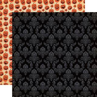 *** Carta Bella - HAPPY HALLOWEEN / Ghostly Damask - scrapbooková čtvrtka