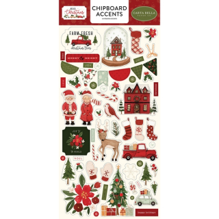 Carta Bella - HELLO CHRISTMAS Chipboard Accents - kartonové výřezy