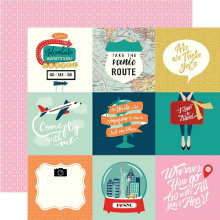 *** Carta Bella - PACK YOUR BAGS / 4x4 Journaling Cards - scrapbooková čtvrtka