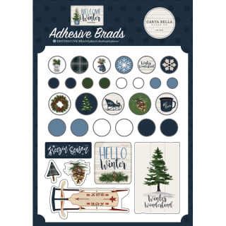 *** Carta Bella - WELCOME WINTER Adhesive Brads - ozdobné svorky