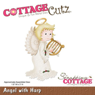 Cottage Cutz - ANGEL WITH HARP - vyřezávací šablona